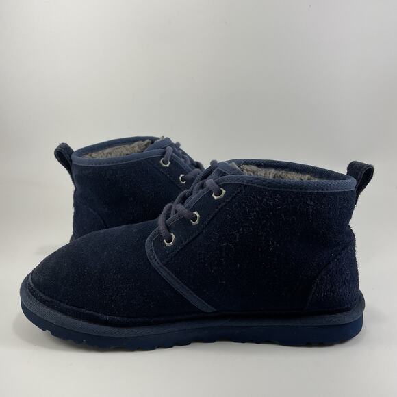 UGG Neumel Shearing Lined Chukka Boots Youth Mens Size 6 Navy Blue Suede main image 10